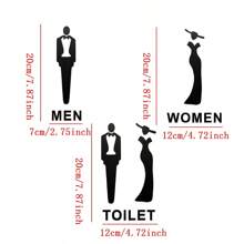 1 件亚克力厕所标志，带 3D 男性和女性符号，办公室和公共卫生间指示牌最佳礼物 - 彩色 - 查看 5