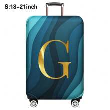 Luggage Cover Travel Case Cover For 18 To 32 Inch Luggage Protector Cases For Men Women Outdoor Holiday Travel Essentials Accessories Polyester Suitcase Elastic Dust Covers Fashion Initial Name A To Z Gold Letter Print Travel Accessories Travel Must Haves Bag For School School Accessories School Stuff - Blue - View 26