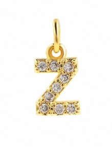 1pc Elegant Compact 26 Initial Letter Zirconia Pendant, DIY Customized Name Jewelry Charm For Necklace, Bracelet, Earrings - DIY Letters - View 41