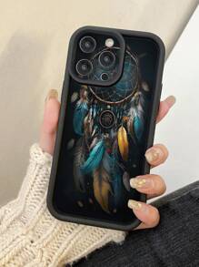 1 个羽毛捕梦网图案手机壳，采用微孔设计保护相机，适用于 Apple 11 Pro Max/12 Pro Max/13 Pro Max/14 Pro Max/15 Pro Max/16 Plus/16 Pro Max、Redmi、OPPO/Realme、VIVO、Infinix、Honor、MOTO、One Plus 防水防震防摔防刮 - 黑色 - 查看 1