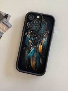 1 个羽毛捕梦网图案手机壳，采用微孔设计保护相机，适用于 Apple 11 Pro Max/12 Pro Max/13 Pro Max/14 Pro Max/15 Pro Max/16 Plus/16 Pro Max、Redmi、OPPO/Realme、VIVO、Infinix、Honor、MOTO、One Plus 防水防震防摔防刮 - 黑色 - 查看 4