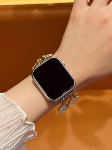 1 peça Pulseira de Metal Compatível com Apple Watch Feminino, Pulseira de Metal Fashionable Compatível com Apple Watch Series Ultra/SE/8/7/6/5/4/3/2/1, Tamanhos 38mm/40mm/41mm/42mm/44mm/45mm/49mm