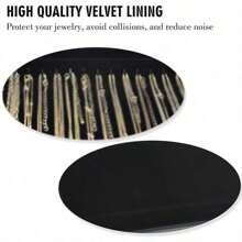 Cutie de bijuterii colier cu capac transparent - tavă din catifea pentru depozitarea și afișarea bijuterii, 20 cârlige sertar din sticlă cu inserție pentru colier pandantiv rezistent la praf colier cutie de bijuterii și tavă (gri), boabe din lemn pot ține 10 coliere de perle