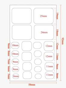 3D Gradient Tie Dye Toe Nail Stickers With Shiny Gold Foil Shell Design, 22pcs/Set Nails - Multicolor - View 5