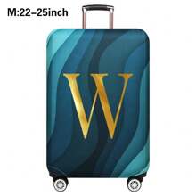 Luggage Cover Travel Case Cover For 18 To 32 Inch Luggage Protector Cases For Men Women Outdoor Holiday Travel Essentials Accessories Polyester Suitcase Elastic Dust Covers Fashion Initial Name A To Z Gold Letter Print Travel Accessories Travel Must Haves Bag For School School Accessories School Stuff - Blue - View 79