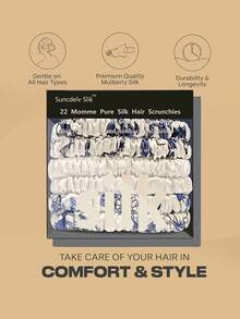 Juego de 6 cintillos para cabello de seda 100% natural con unicolor de 22 Momme, accesorios de cabello de alta calidad para mujeres, con gran diademas de seda de múltiples colores en una caja. - Multicolor - Ver 23