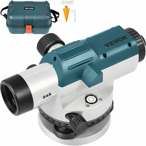 Automatic Optical Level 24X Optical Auto Level Kit High Precision Height/Distance/Angle Level Measure Builders Level With Magnetic Dampened Compensator And Transport Lock, IP54 Waterproof