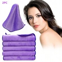 2pcs Reusable Makeup Remover Cloths, 9.8 Inch Square, Super Soft Microfiber Material - Multicolor - View 15