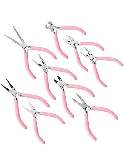 1st rosa handtag Anti-halk skarvning Fast smycketång Verktyg och utrustningssats Lämplig för gör-det-själv smycken handarbete