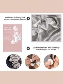 Juego de 6 cintillos para cabello de seda 100% natural con unicolor de 22 Momme, accesorios de cabello de alta calidad para mujeres, con gran diademas de seda de múltiples colores en una caja. - Multicolor - Ver 3