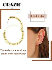 ORAZIO 1 Pieza Piercing de 16G para Rook, Anillos de Ceja, Piercing de Acero Inoxidable para Labio, Aros de Cartílago para Rook, Daith, Pendientes Trágus, Barra Curva con CZ para Perforación Corporal