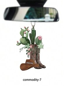 1pc Personalized Cowboy Boot And Hat Flat Car Pendant Decoration - Cowboy Boots - View 13