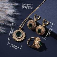 5 件奢华锆石首饰套装包括手链、耳环、戒指、项链和吊坠，适合女性日常佩戴和送礼 - 款式 2 - 查看 3