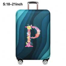 Husă de călătorie pentru bagaje de 18 până la 32 inch, huse de protecție pentru bagaje pentru bărbați și femei, accesorii esențiale pentru călătorii în aer liber, huse elastice pentru valiză, huse de praf elastice, la modă, inițială cu numele de la A la Z, imprimeu cu litere roz pentru școală, accesorii școlare, lucruri școlare