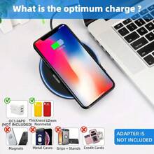 15W Wireless Charger Compatible With Iphone 16 15 14 13 12 Pro XS Max Mini X XR Induction Fast Wireless Charging Pad Compatible With Samsung Suitable For Office, Dorm, And Home