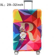 18-32Inch Luggage Cover Elastic Suitcase Cover For 18 To 32 Inch Travel Case Cover Luggage Dazzling Geometry Pattern Name Initials Letter Pattern Pattern Anti-Scratch Protector Case Protector Cover Travel Suitcase Cover Protective Cover Dustproof Cover Trolley Case Luggage Dust Cover Travel Accessories ﻿ ﻿ Bag For School School Accessories School Stuff