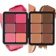 beauty glazed 12 Colors Concealer & Blush Palette, 2 In 1 Matte Cream Blush Concealer Palette, Long-Wearing, Smudge Proof, Natural-Looking, Blendable, Matte Finish Blush Concealer Face Makeup Palette