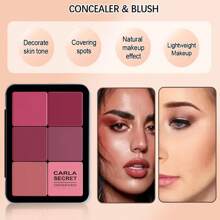 beauty glazed 12-Color Cream Concealer & Blush Palette, Long-Lasting 2-In-1 Camouflage Makeup, Natural Matte Finish For Everyday & Party Use - #02 - Xem 6