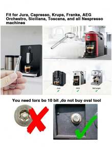 Jura Capresso SS316 维修安全工具钥匙开启安全椭圆头螺丝特殊位钥匙拆卸服务适用于咖啡机咖啡配件学校用品 - 銀色 - 查看 3