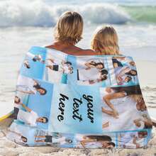 1pc Custom Blanket With 10 Photos And Any Text, Collage Blanket, Best Friend Photo Blanket, Couples Blanket, Family Blanket, Best Friend Blanket, Dog Photo Blanket, Personzlied Flannel Blanket Using Your Own Photos Of Family, Friends, Kids, Pet, Customized Photo Gifts For Wedding Anniversary Birthday Christmas Valentines Father's Day Mother's Day, Unique Gifts For Daughter Son Sisters Friends Mom Dad Her Him, Suitable For Bedroom Bed, Sofa, Office, Outdoor Camping Travel, Cozy Blanket For Cuddling, Picnics And Relaxing Moments Or Daily Use - Multicolor - View 5
