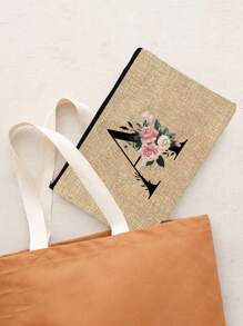 1pc Túi đựng mỹ phẩm có dây kéo in chữ bằng sợi polyester, Túi lưu trữ, Món quà tuyệt vời cho người yêu và gia đình, Kho đựng mỹ phẩm ký túc xá đại học, Du lịch nam, Túi trang trí sự kiện thể thao, Túi quà tặng, Túi đựng mỹ phẩm ngộ nghĩnh in chữ đầy màu sắc, Quà tặng tựu trường cho giáo viên, Quà tặng chị em, món quà tốt nhất cho mẹ, quà sinh nhật, quà kỷ niệm quà tốt nghiệp, túi xách thời trang, đáp ứng nhu cầu đi lại hàng ngày - Màu Khaki - Xem 4