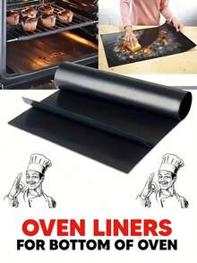 1入組不粘烤箱墊-重型，可重複使用且耐高溫-適用於電烤箱、瓦斯烤爐和渡假烹飪-不含BPA和PFOA，容易清潔，是派對和烤肉用品的理想禮物 - 黑色 - 查看 1