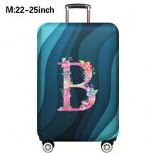 Husă de călătorie pentru bagaje de 18 până la 32 inch, huse de protecție pentru bagaje pentru bărbați și femei, accesorii esențiale pentru călătorii în aer liber, huse elastice pentru valiză, huse de praf elastice, la modă, inițială cu numele de la A la Z, imprimeu cu litere roz pentru școală, accesorii școlare, lucruri școlare