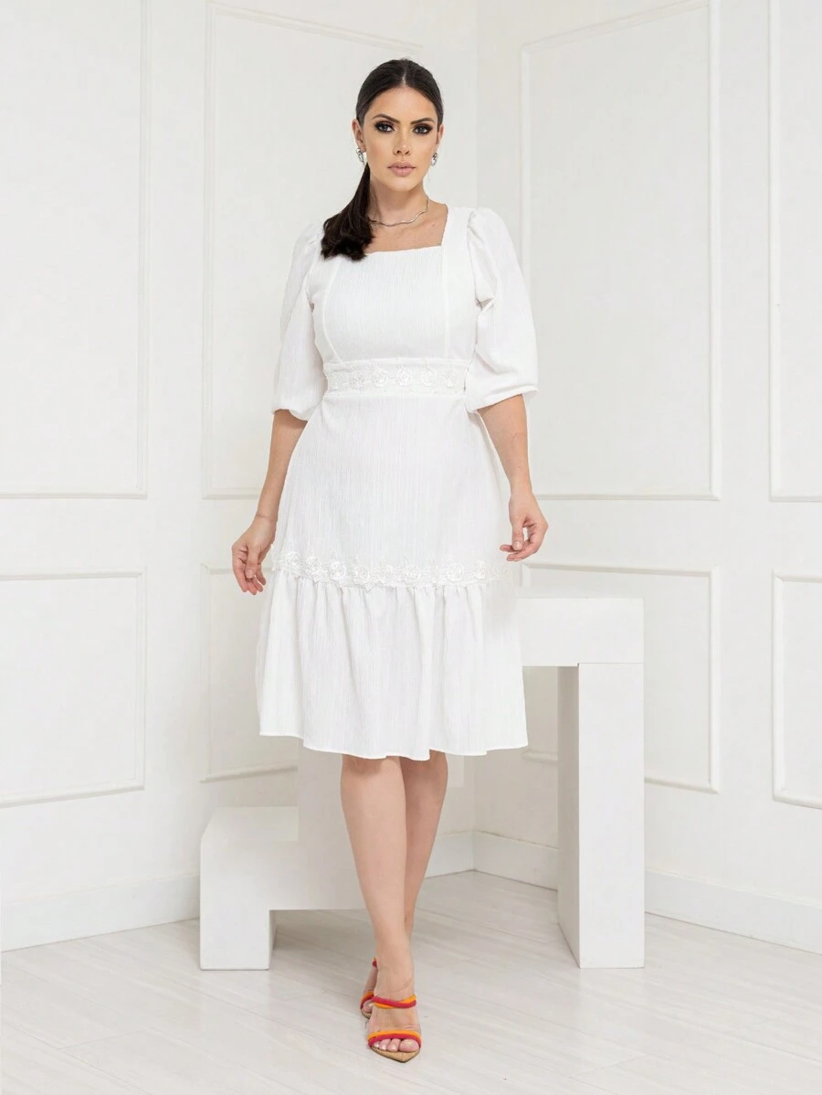 Women Short Dresses - trắng - Xem 1