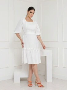 Women Short Dresses - trắng - Xem 2