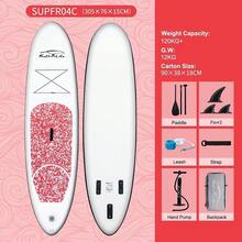 FunWater Tabla de Paddle Stand Up Tabla de Surf  Inflable Accesorios Completos para Tabla de Paddle Ajustable, Bomba, Mochila de Viaje ISUP, Correa, Bolsa Impermeable, Tabla de Paddle para Adultos - 04C-Rojo - Ver 4