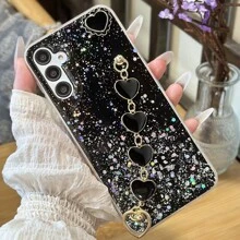 1pc Galaxy Glitter Heart DIY Bracelet & Phone Case Compatible With IPhone/ Compatible With Samsung/ Compatible With OPPO/ Compatible With Huawei Phones