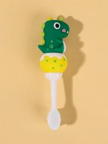 1pc Baby Teeth Cleaning Dinosaur Cartoon Design Toothbrush, Suitable For Daily Use And Portable For Travel - Green - View 7