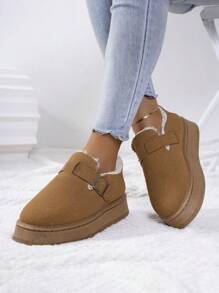 2024 New Arrival Women's Camel Color Thick-Soled Snow Boots Winter Warm Shoes - Camel - View 4