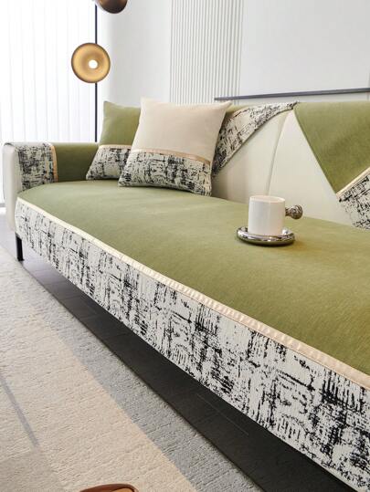 1入組高級聚酯纖維沙發墊，2024新現代風格，帶靠背防滑沙發套，適用於四季家居裝飾