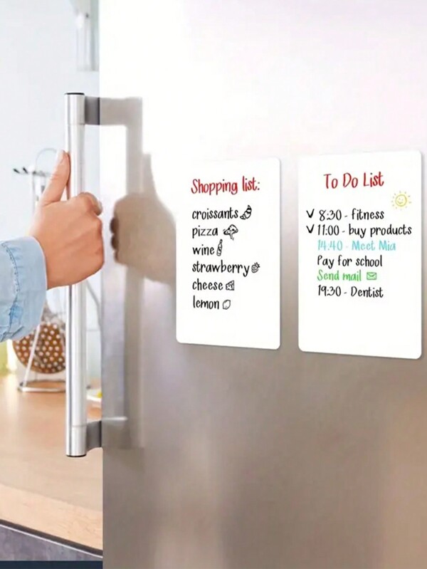 1pc White Magnetic Dry Erase Board, Small Magnetic Whiteboard, Refrigerator Dry Erase Board - Mini Magnetic Memo Board - Magnetic Whiteboard For Refrigerator, Magnetic Grocery List
