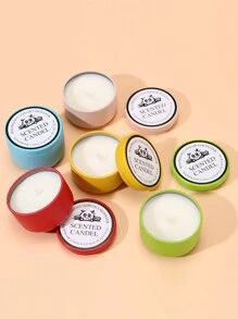 Handmade Aromatherapy Wax Candle In Colorful Tin, Pure Plant Wax, Smokeless, Perfect For Proposal, Celebration And Atmosphere, Aromatherapy Gift,Room Decor,Gifts - Multicolor - View 3