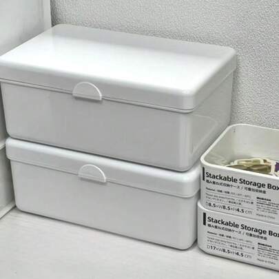 1 个白色大容量桌面收纳盒