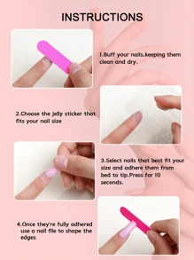 Get Glamorous With 24pcs Almond Shaped White French Style Fake Nail Kit With 1pc Nail File, 1pc Nail Jelly Glue French Tip Press On Nails Supplies