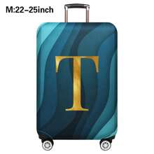 Luggage Cover Travel Case Cover For 18 To 32 Inch Luggage Protector Cases For Men Women Outdoor Holiday Travel Essentials Accessories Polyester Suitcase Elastic Dust Covers Fashion Initial Name A To Z Gold Letter Print Travel Accessories Travel Must Haves Bag For School School Accessories School Stuff - Blue - View 77