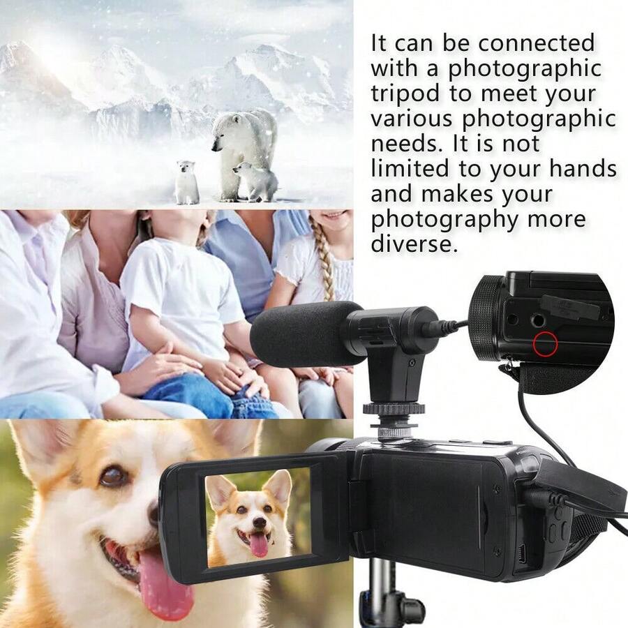 HD 1080P Digital Video Camera Camcorder W/Microphone Photography 16 Million Pixels - màu đen - Xem 1