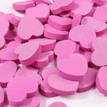 50pcs Mini Heart-Shaped Pink Nail File Sponge Buffer With No Odor, For Manicure And Pedicure Tools - Pink - View 4