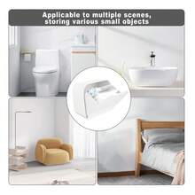 Caja de almacenamiento para toallas sanitarias, caja de almacenamiento portátil de plástico para toallas femeninas en el baño - Blanco - Ver 7