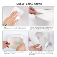 Caja de almacenamiento para toallas sanitarias, caja de almacenamiento portátil de plástico para toallas femeninas en el baño - Blanco - Ver 6