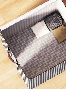 1pc Non-Woven Fabric Wardrobe Storage Bag, Can Store Clothes & Bedding, Large Capacity, Moving Packing Bag, Luggage Bag, Large Capacity Non-Woven Bedding Storage Bag, Clothing Packing Box, Bedding Organizer Bag, Dust-Proof Fabric Clothing Storage Bag, Moisture-Proof Clothing Organizer Bag - Black and White - View 4