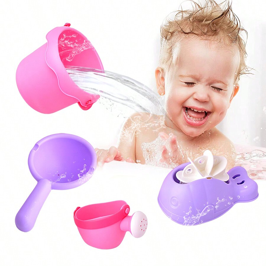 Toddler Bathing Set Including Water Dipper, Bath Shower Head, Bath Toys, Bathtub Toys, Swimming