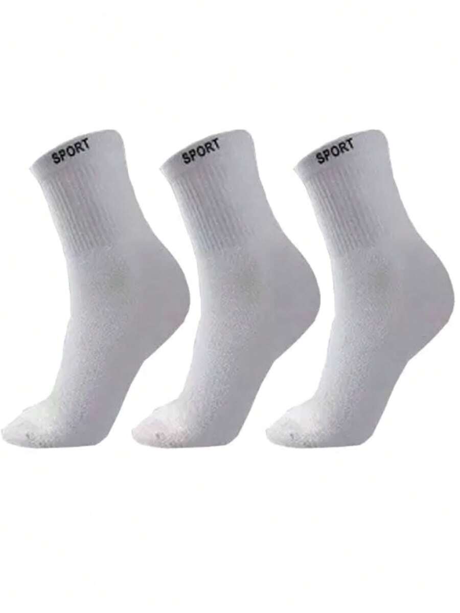 Kit 6 Pares de Meias Masculina Cano Alto Algodão Sport - Branco - Visão 1