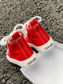 OPOEE Children's Canvas Athletic Shoes, Classic High Top Sneakers With Laces, Versatile Sports Shoes For Casual Wear And Skateboarding