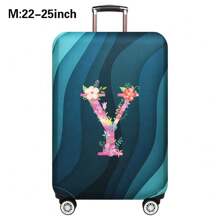 Husă de călătorie pentru bagaje de 18 până la 32 inch, huse de protecție pentru bagaje pentru bărbați și femei, accesorii esențiale pentru călătorii în aer liber, huse elastice pentru valiză, huse de praf elastice, la modă, inițială cu numele de la A la Z, imprimeu cu litere roz pentru școală, accesorii școlare, lucruri școlare