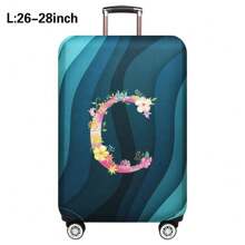 Husă de călătorie pentru bagaje de 18 până la 32 inch, huse de protecție pentru bagaje pentru bărbați și femei, accesorii esențiale pentru călătorii în aer liber, huse elastice pentru valiză, huse de praf elastice, la modă, inițială cu numele de la A la Z, imprimeu cu litere roz pentru școală, accesorii școlare, lucruri școlare