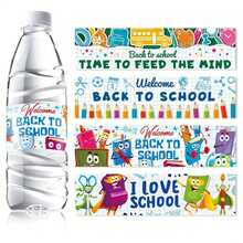 歡迎回來水樽貼紙裝飾，24入組防水歡迎回校標籤貼紙，適用於瓶子裝飾、教師用品和派對小禮物